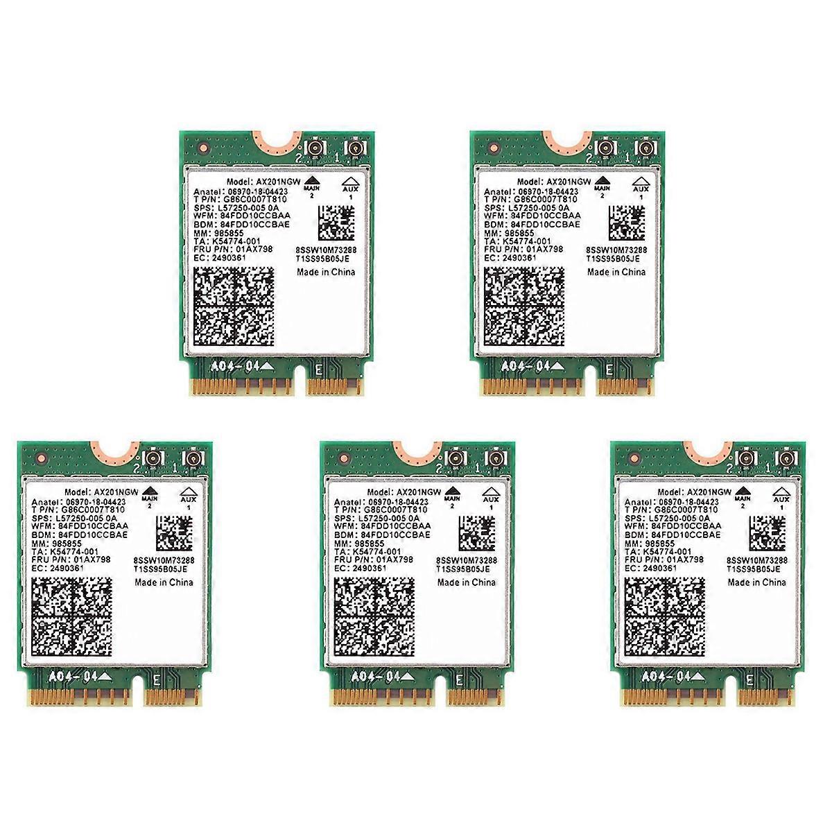 5X Wi-Fi 6 AX201 M.2 Key E CNVio 2 Wifi Card Dual Band 3000Mbps for Bluetooth 5.0 2.4Ghz/5Ghz AX201N