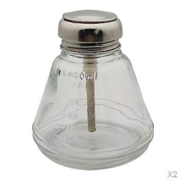 2pcs 180ml Empty Nail Polish Remover Pump Dispenser Push Down Press Bottle