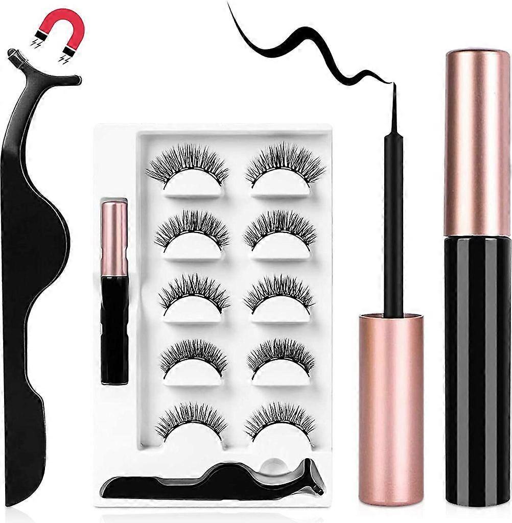 Magnetic Eyelashes with Eyeliner (5 Pairs)
