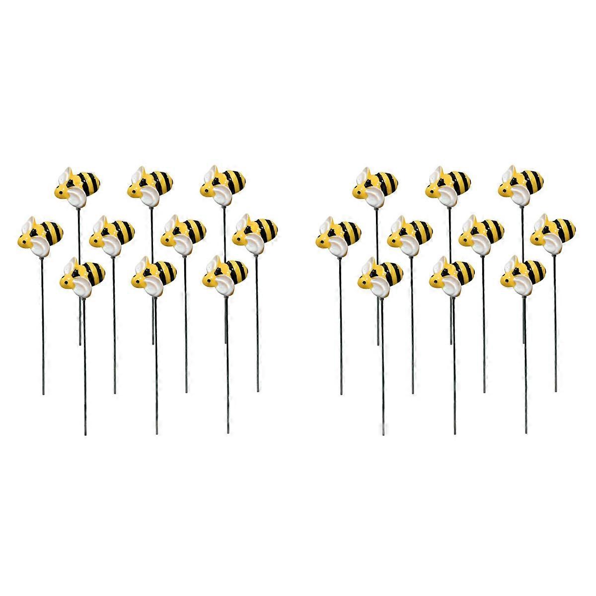 10Pcs Little Bee Plug-in Bees Garden Stakes Stake Decor