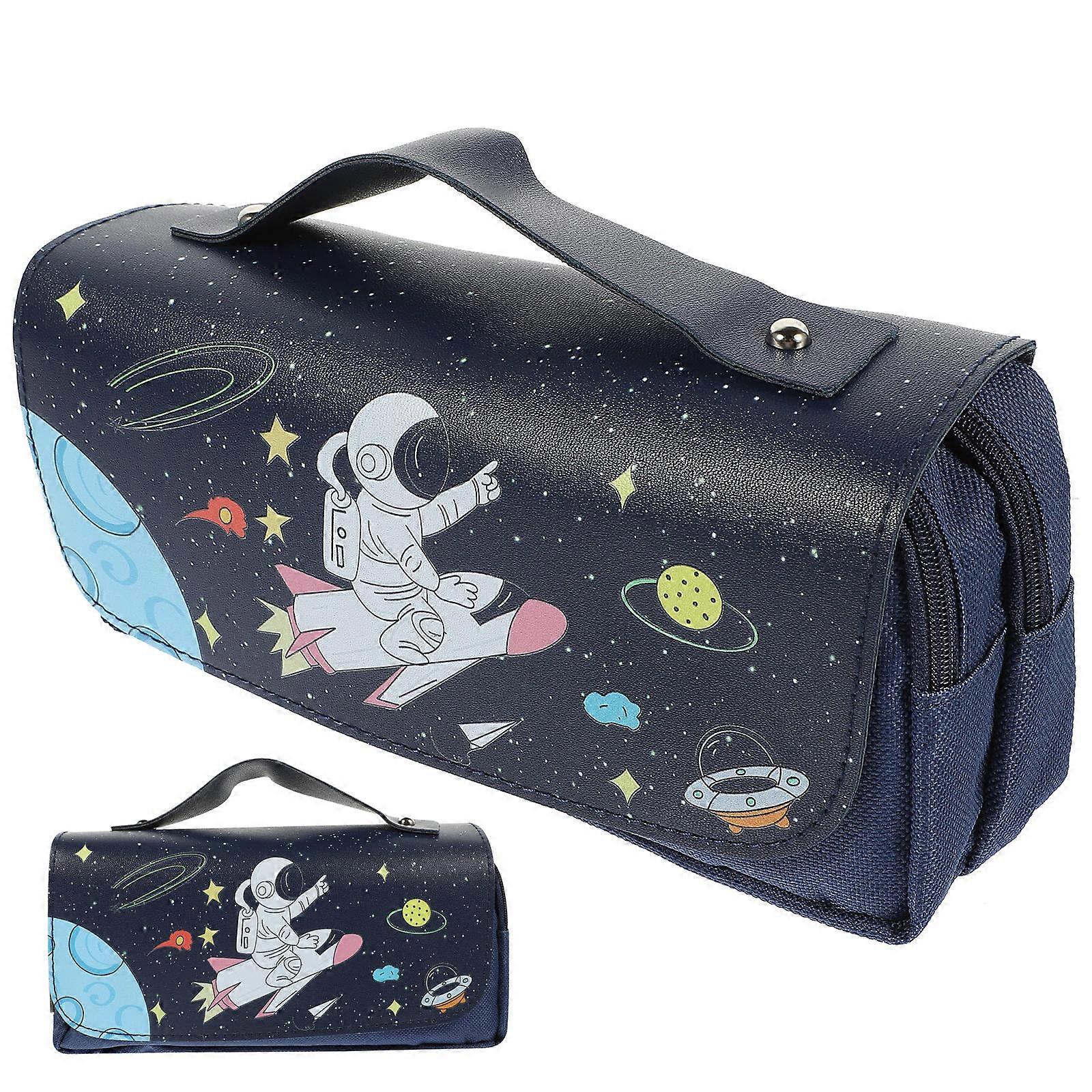 Middle School Pencil Case Rectangular Storage Multi 21.5x11x7.5cm Workmanship 1Pack