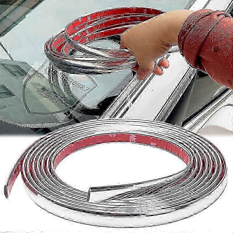Exquisite 6/9/12/15/18/21/25mm Universal Auto Self Adhesive Door Chrome Strip Moulding Decoration Bumper Protector Trim Tape Car Vehicle Decals| |