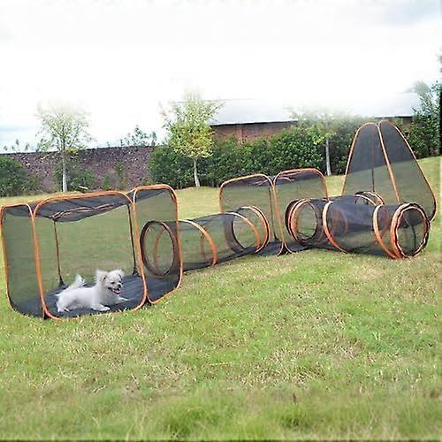6in1 Outdoor Cat Enclosure, Portable PopUp Mesh Tent for Large Cats, Rabbits