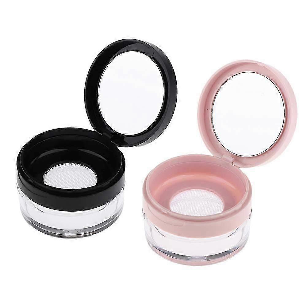 0.67 oz Empty Reusable Plastic Loose Powder Compact with Mirror