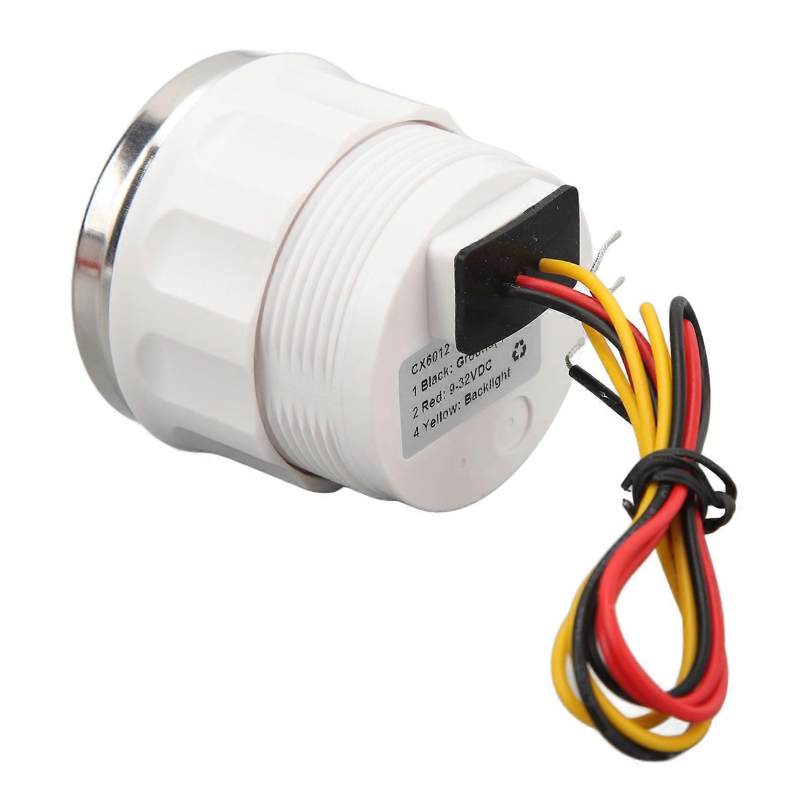 52mm Voltmeter Gauge 18V‑32V White Dial Face Silver Bezel Universal Electrical Pointer Voltage Meter for RV Boat DC9‑32V