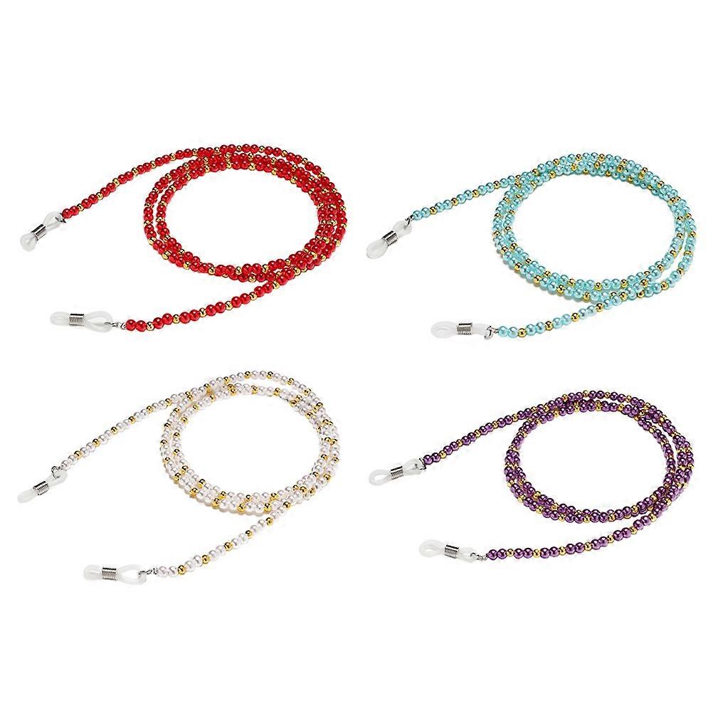 4pcs Handmade Beaded Eyeglass Chain Neck Strap for Secure Eyewear Retention – Stylish Accessory for Glasses Wearers