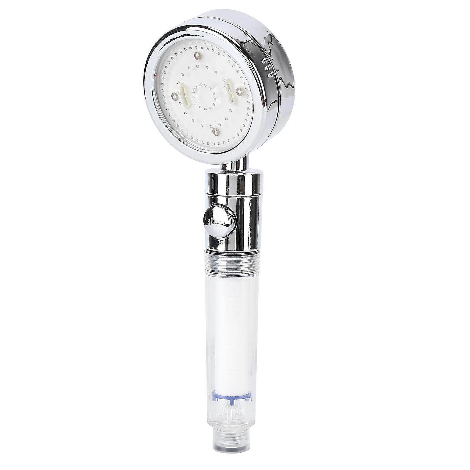LED Shower Head with Filter Element Switch Temperature Control Shower Sprayer for Bathroom