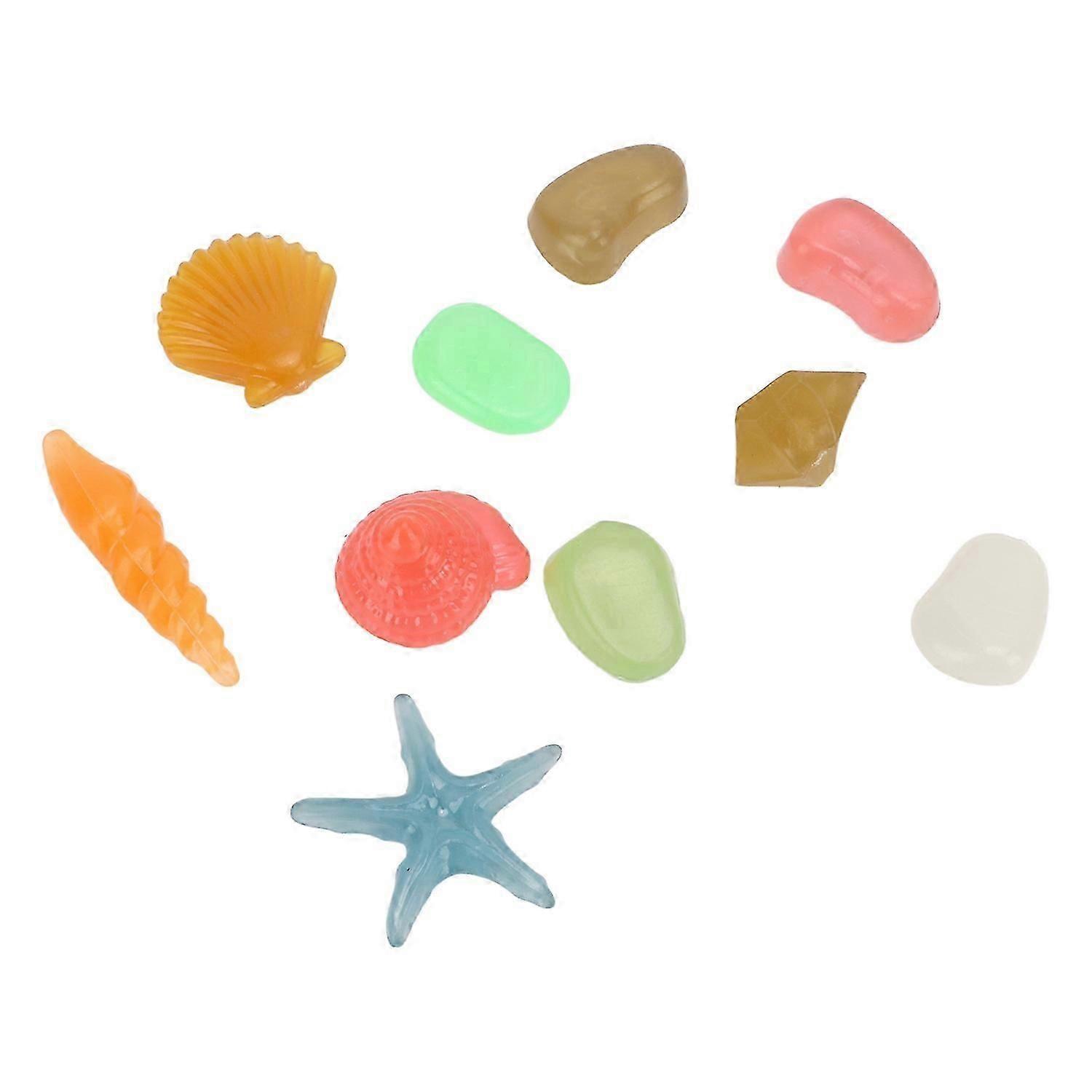 2025 Latest Model 10pcs Luminous Stone Decorative Multi Color Glowing Sea Shells