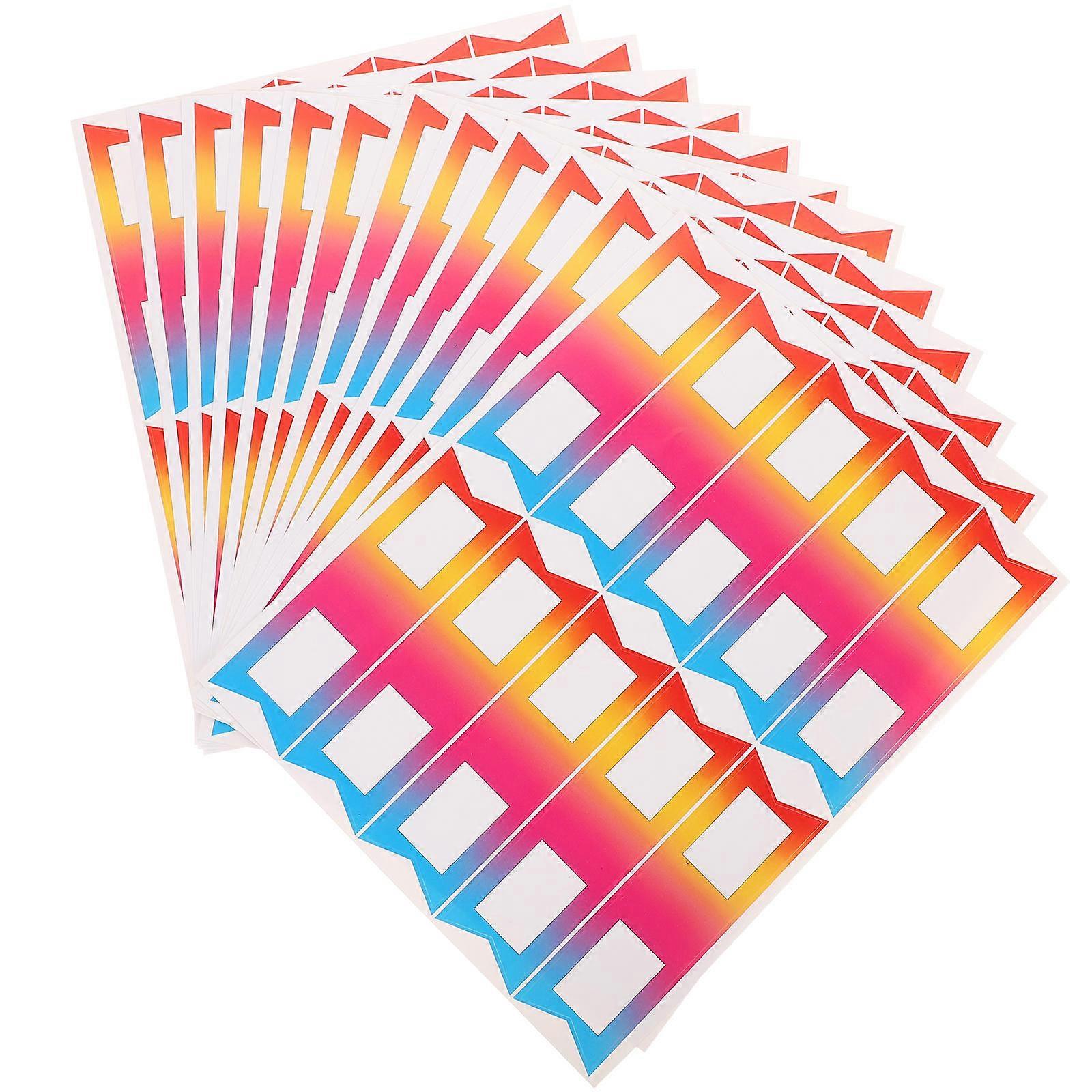 Portable Adhesive Label Stickers, Flag Shaped for Office, School and Home Organization