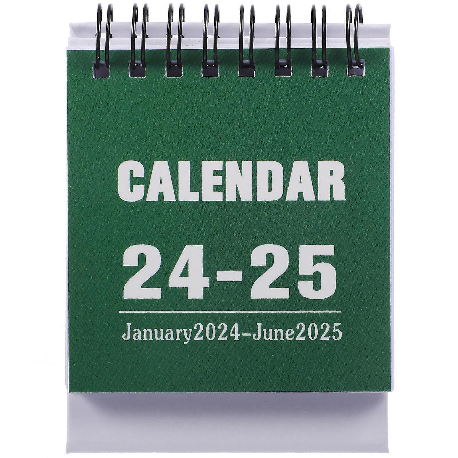 Cute Desk Calendar Small Table Calendar Rectangular Shape Green Color Record Birthdays Home Decoration 1Pack