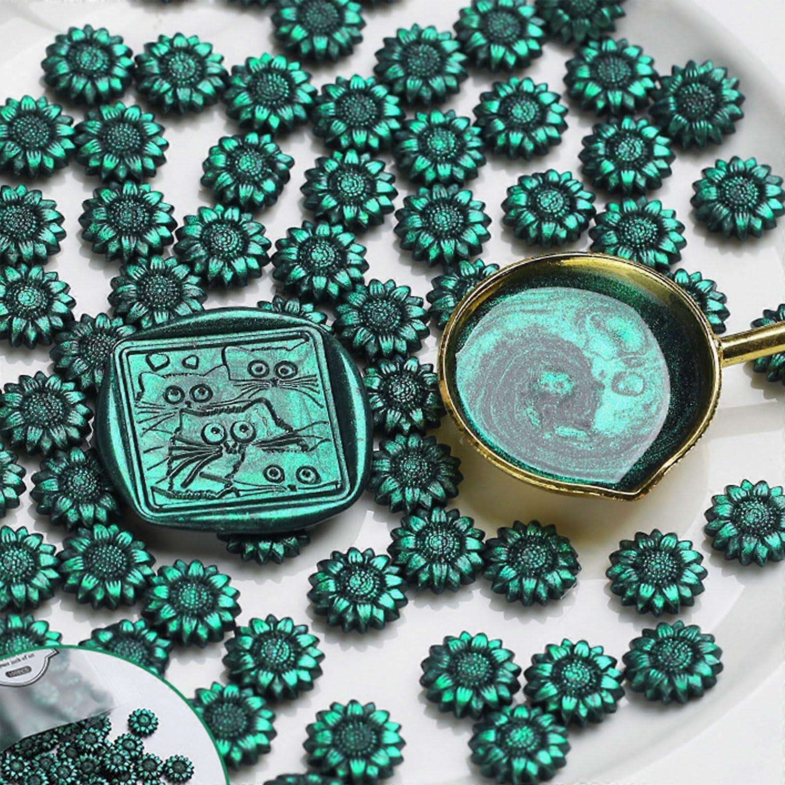Flower Wax Seal Beads Pack of 100 - Colorful Wax Seal Beads for Wedding Invitations, Christmas Packaging, and Craft Projects