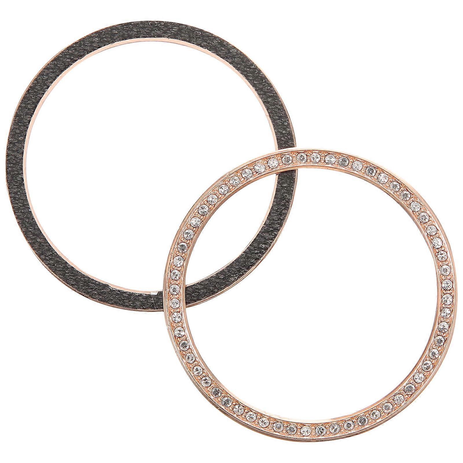 Bezel Circle Watch Bezel Protector Alloy Material Diamond Simulants 1.5×1.5×0.2in 2Pcs