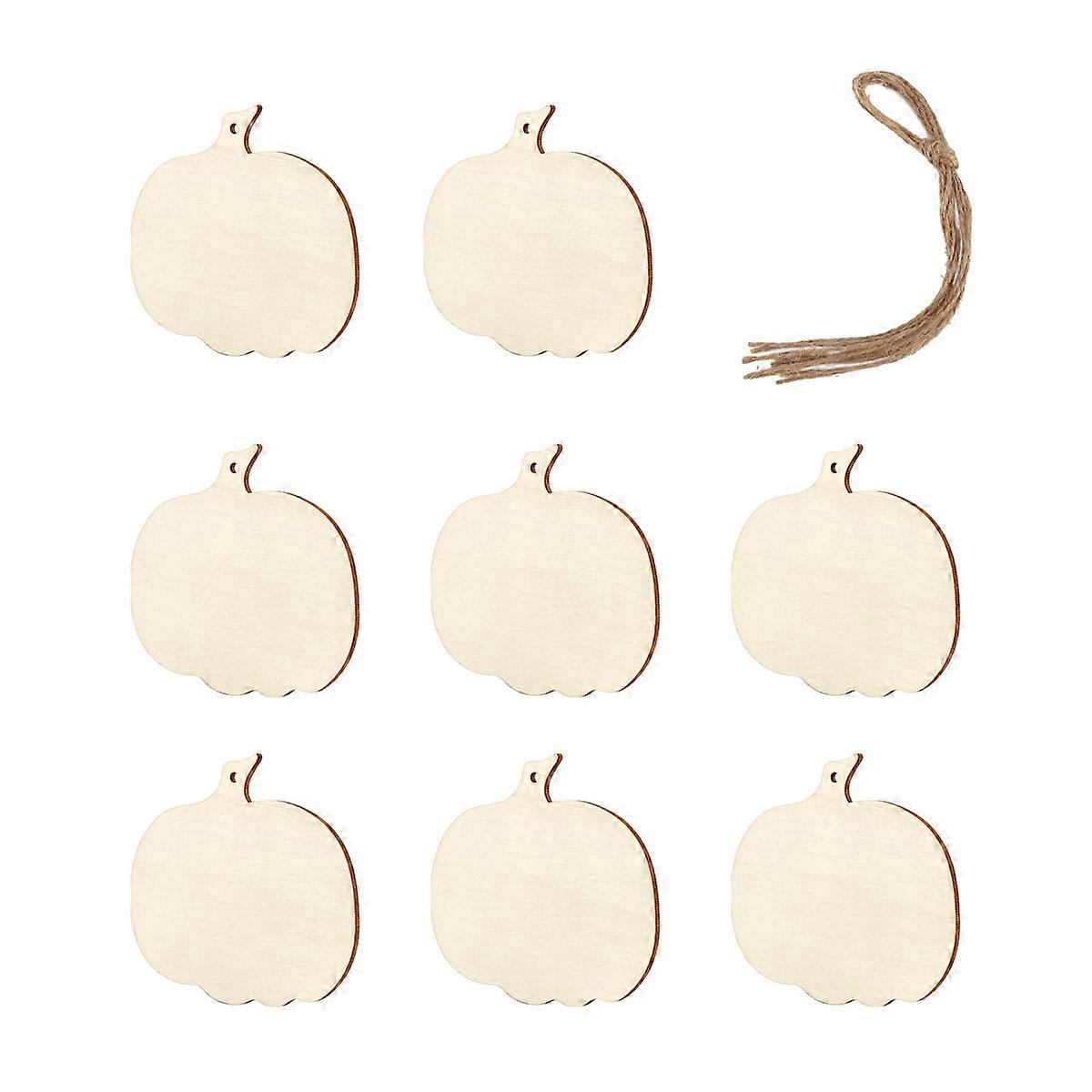 Fall Unfinished Wood Crafts Pumpkin Ornaments Diy Craft Supplies Halloween Party Family Activities 8Pack