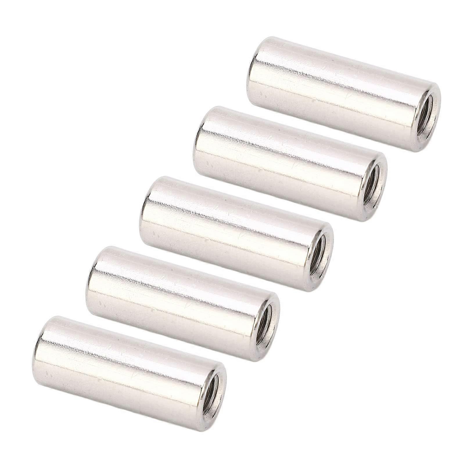 M6 Round Connection Nuts Stainless Steel Threaded Sleeve Rod Set of 20, 10 L25 mm for Mechanical Maintenance