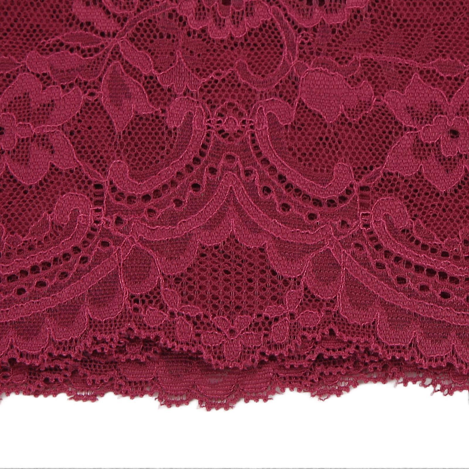 Lace Ribbon 10 Yards 23cm Width Soft Elastic Decorative Lace Fabric for Craft Decorations Floral DesignsWine Red