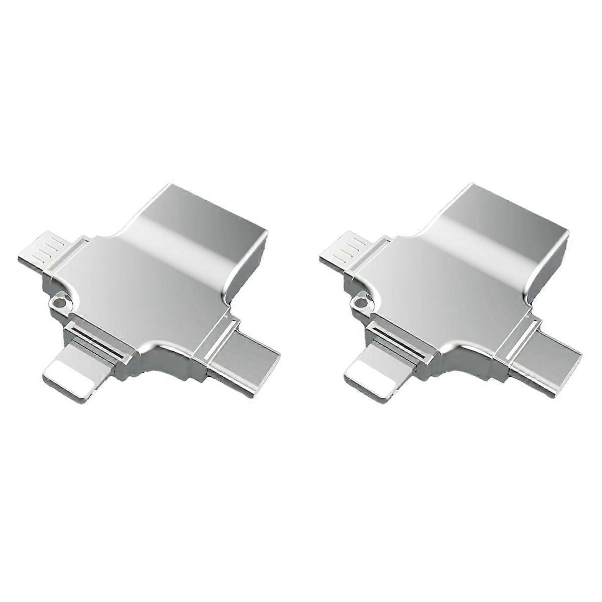 2X SD Card Reader Micro-Card Adapter 4 In 1 USB 3.0 Micro-SD to USB Cardreader USB for Interface OTG