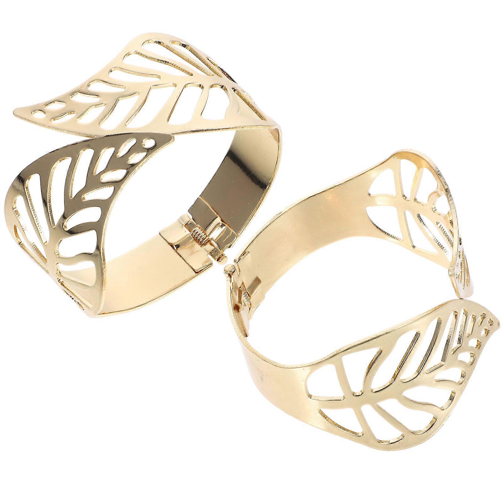 Golden Iron Curtain Tieback Holders with Leaves Design for Decoration Adds Festive Atmosphere 1 Pair