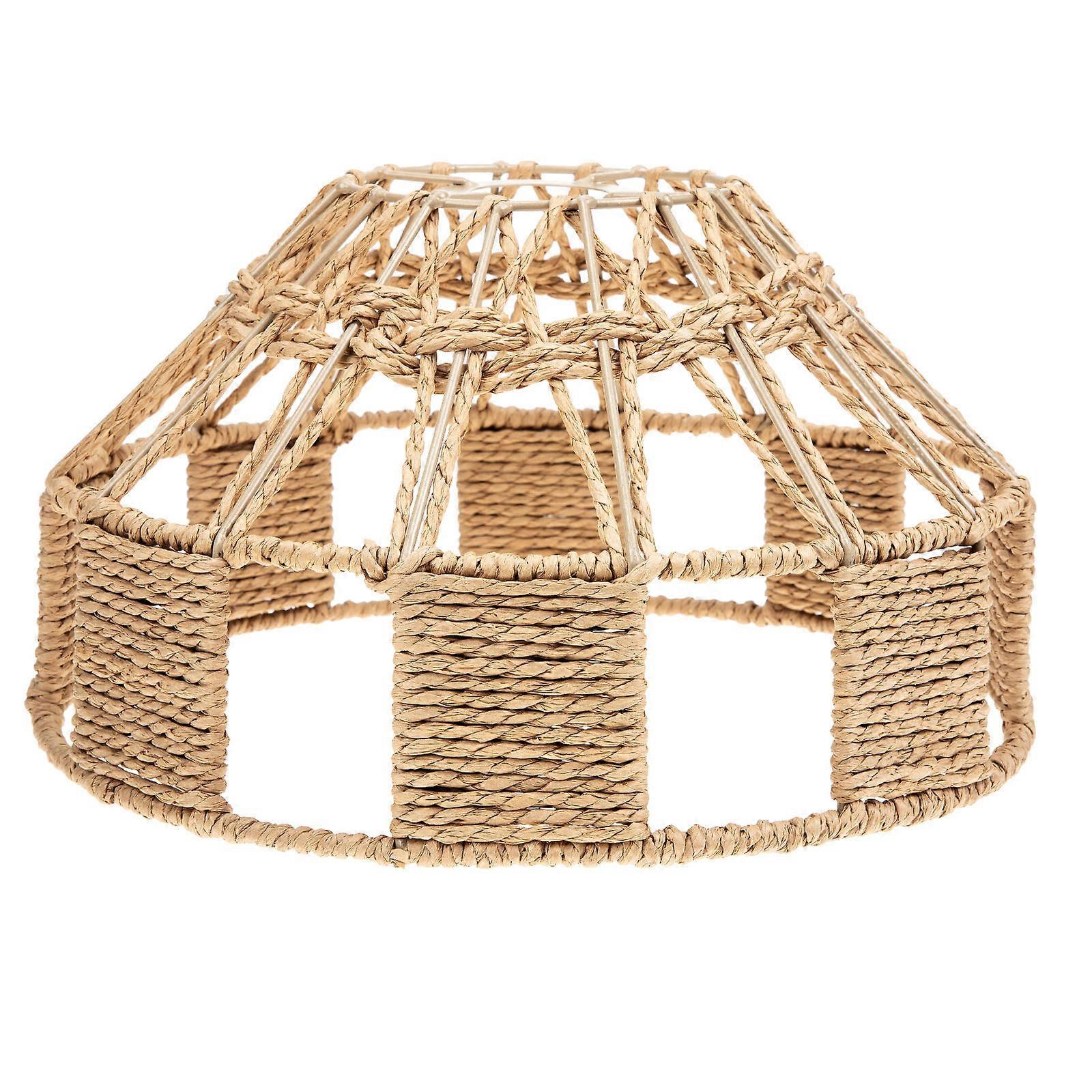 Chinese Style Paper Lampshade for Home Use Warm Light Brown Decorative Diffuse Lighting 10.5 Inches