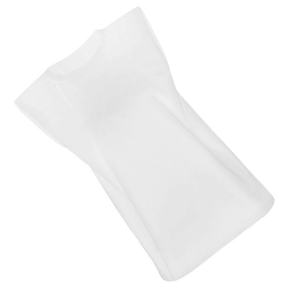 Women's Summer Sleeveless Waistcoat with Shoulder Pad White Breathable Cotton Polyester for Casual and Party Wear Size