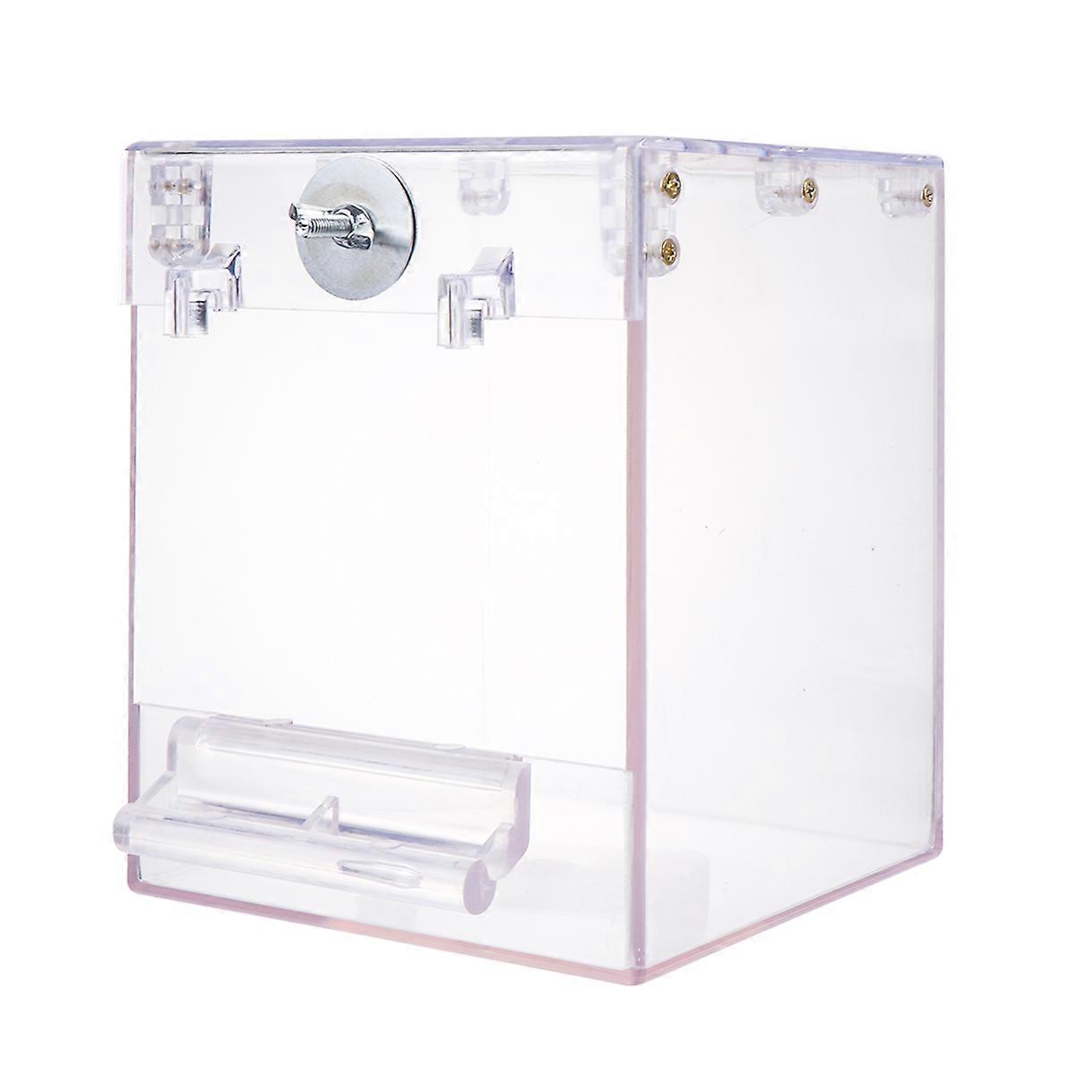 Parrot Birdcage Bathing Box Transparent Material Round Shape 6.29x5.11x5.11 Inch Home Use 1Pack