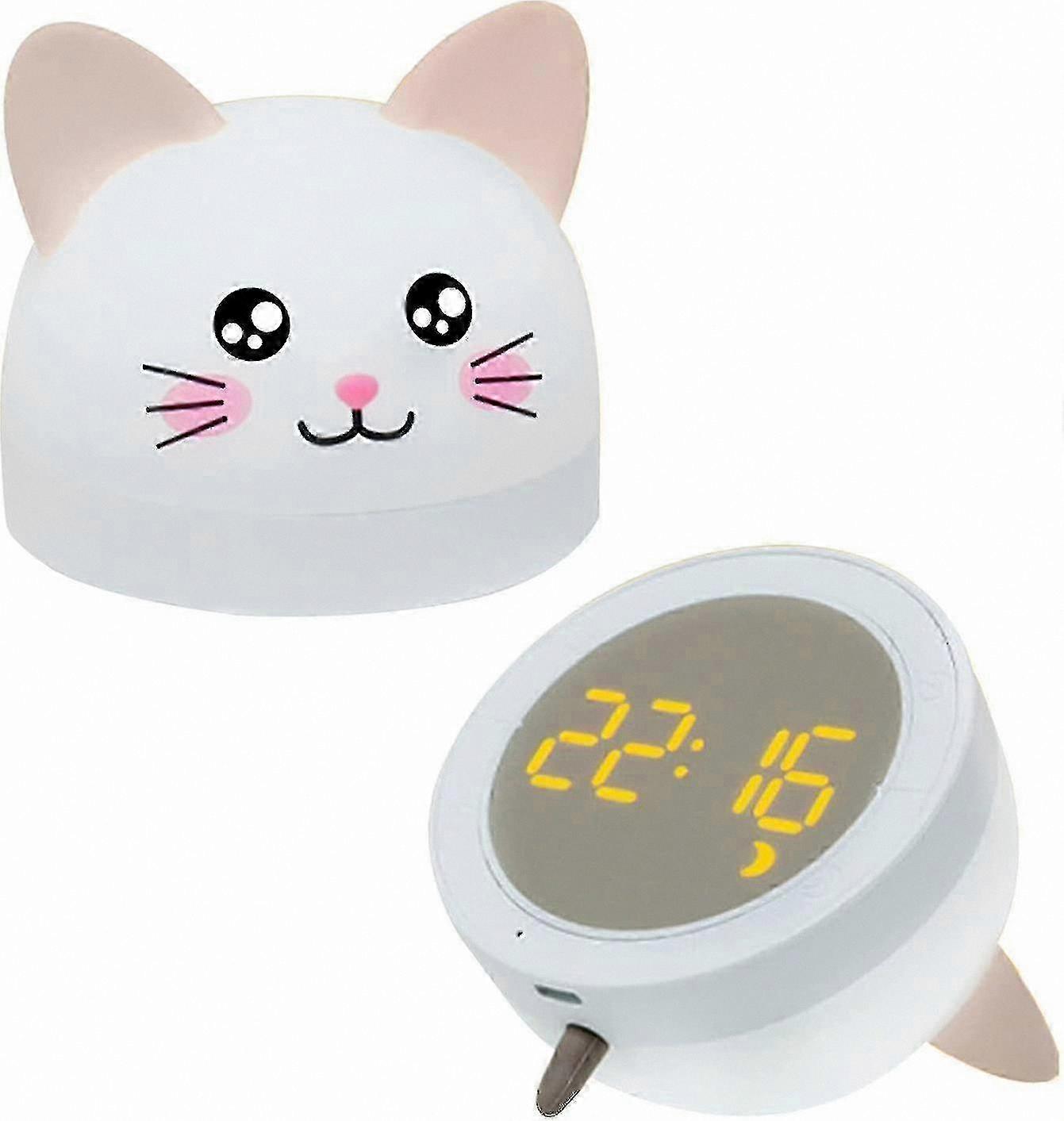 Children's Digital Alarm Clock with Night Light, Rechargeable Sleep Trainer, 12/24H Calendar Function