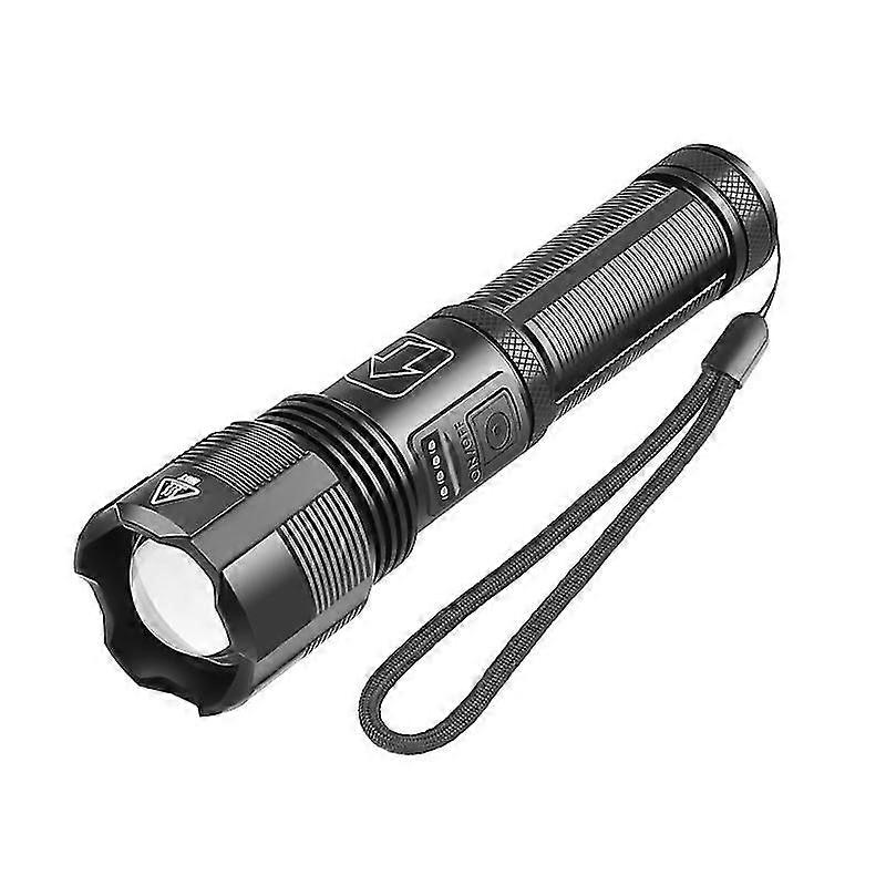 Super powerful rechargeable LED flashlight, 5 mode zoom flash for emergency camping hikes