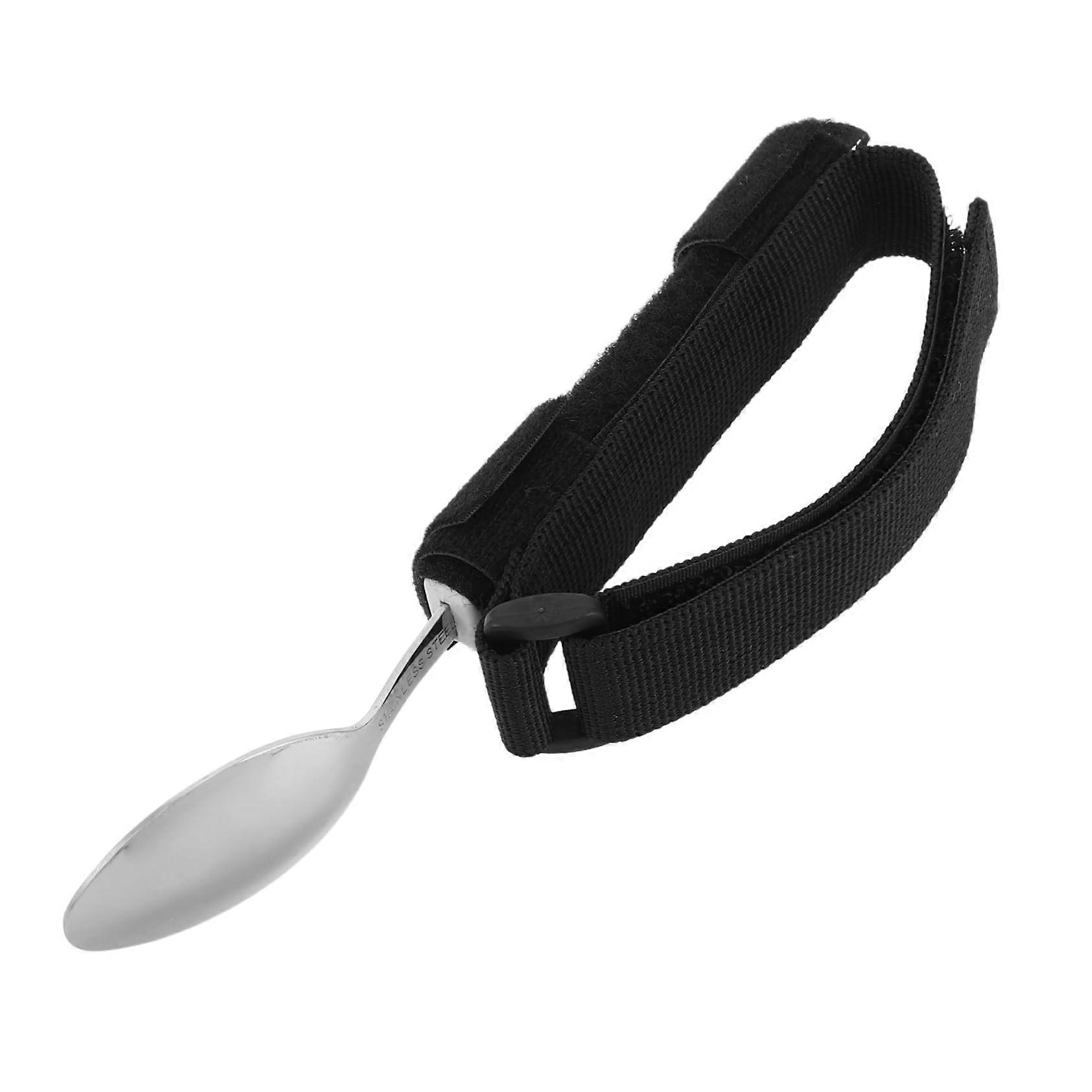 Adaptiver Utensil Edelstahl Löffel Mit Verstellbarem Manschettengurt Für Erwachsene Ältere Patienten - Selbsthandlöffel Werkzeug