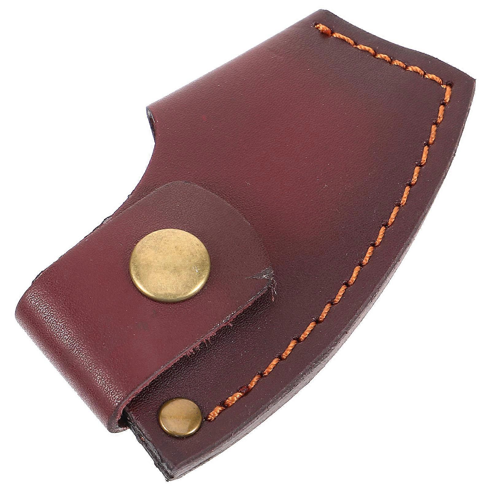 Cover for Protection Use Crafted with Durable Cowhide Light Brown Small Size