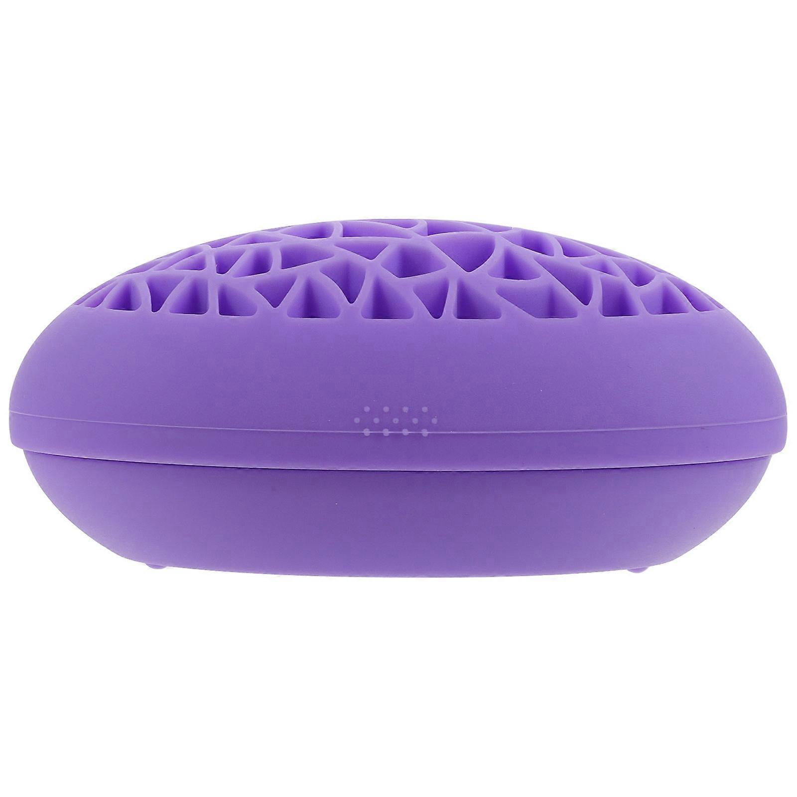 Purple Silicone Makeup Brush Holder Organizer for Home Practical Multi Function Storage Rack 7.8 Inches