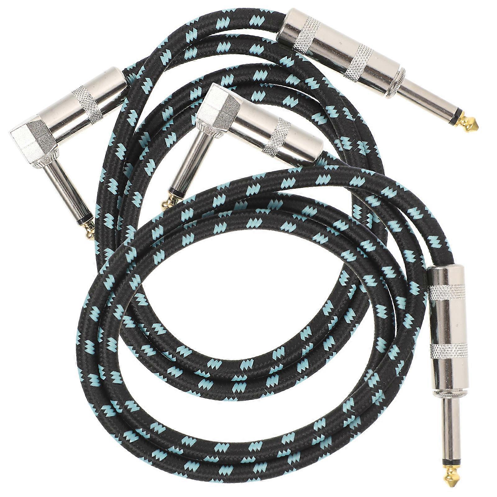 Guitar Instrument Cable 2Set Suitable For Musicians Blue Bending Resistance