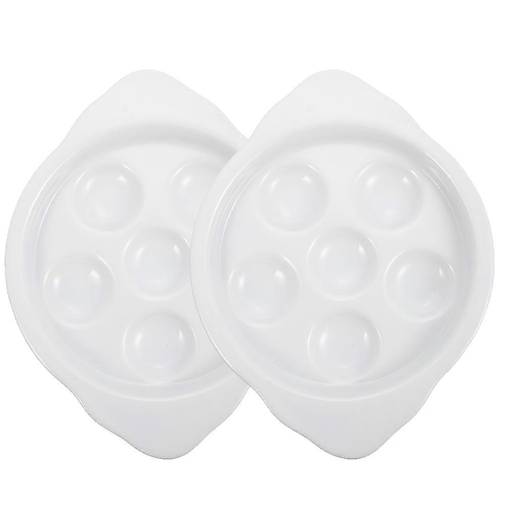 2pcs Ceramic Escargot Plates with Handles Seafood Snail Baking Dish for Restaurants