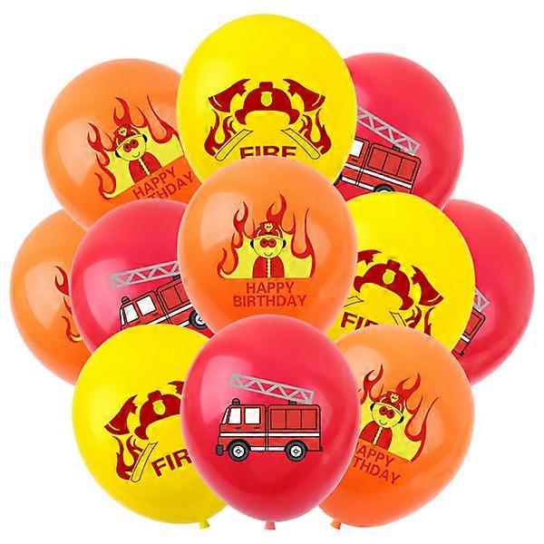 15pcs Firefighter Theme Latex Balloons, 12 inch