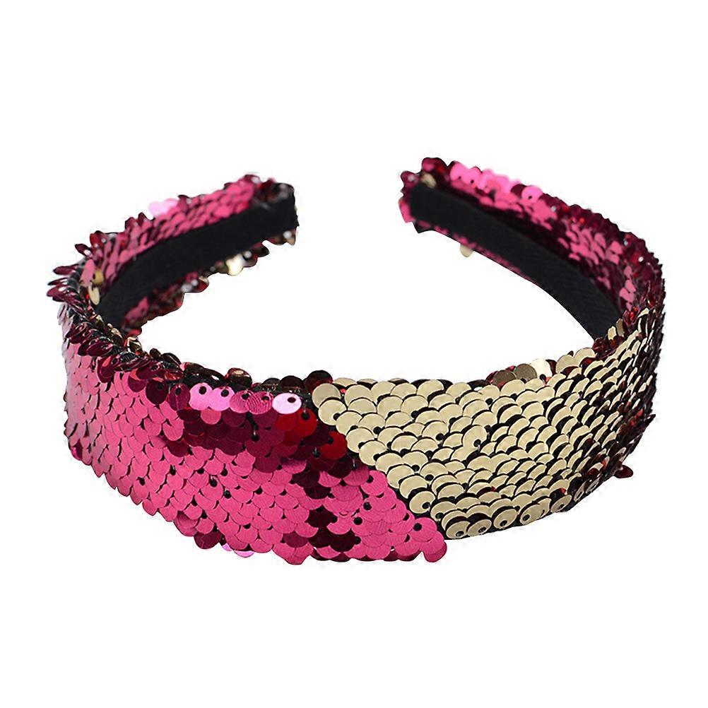Women Hairband with Sequin Design for Decorating Reversible and Padded Cloth Multi Color Fits All Sizes