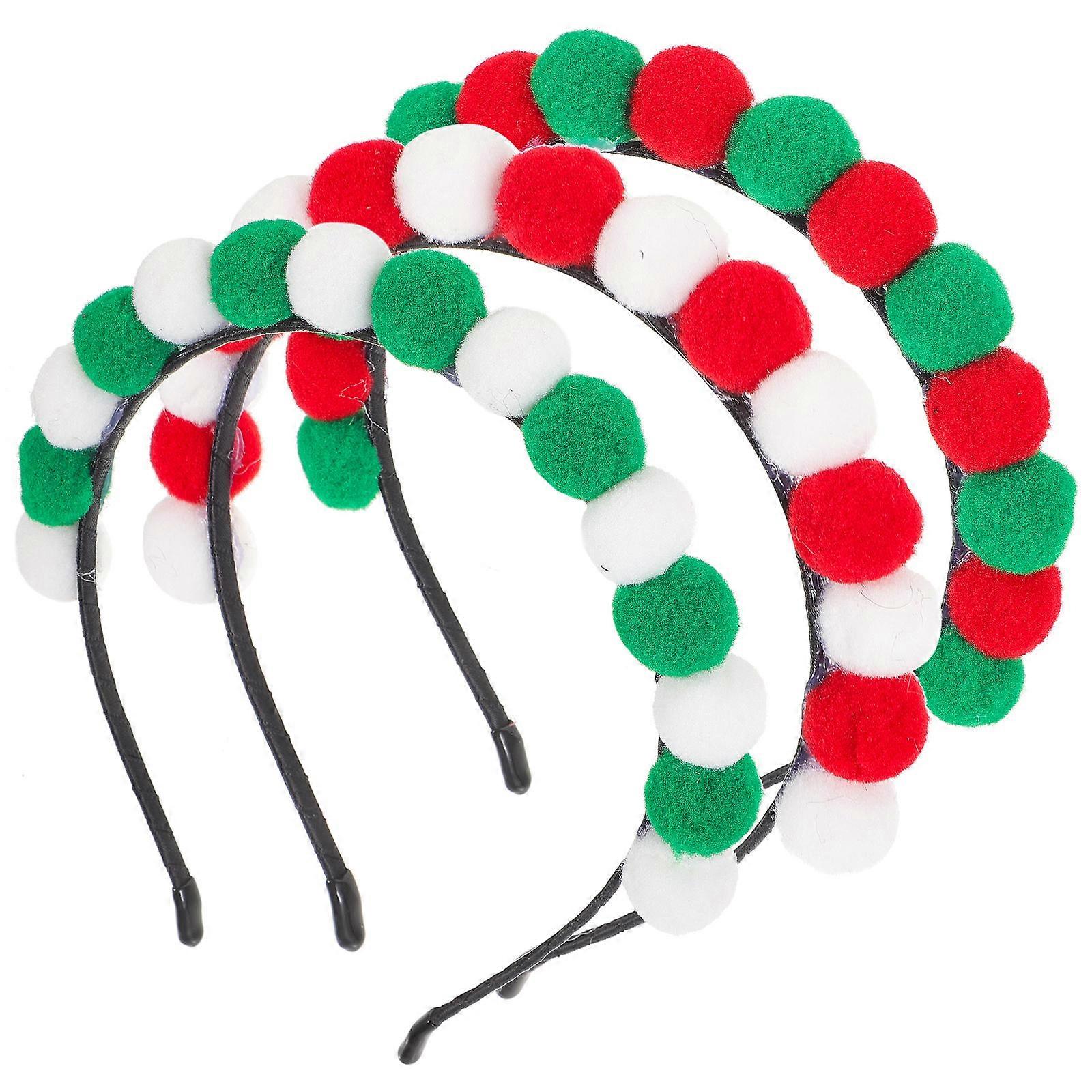 3Pcs Fuzzy Headbands For Women In Assorted Color Perfect Hair Accessories For Christmas Celebrations And Parties