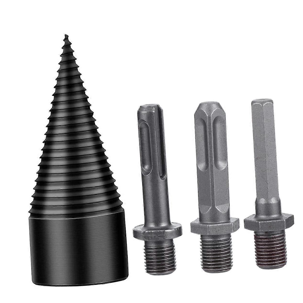 1 Set Splitting Wood Cone Drill Bit Durable Wood Splitter Drill for Efficient Splitting of Firewood for Family Camping and Gardening.