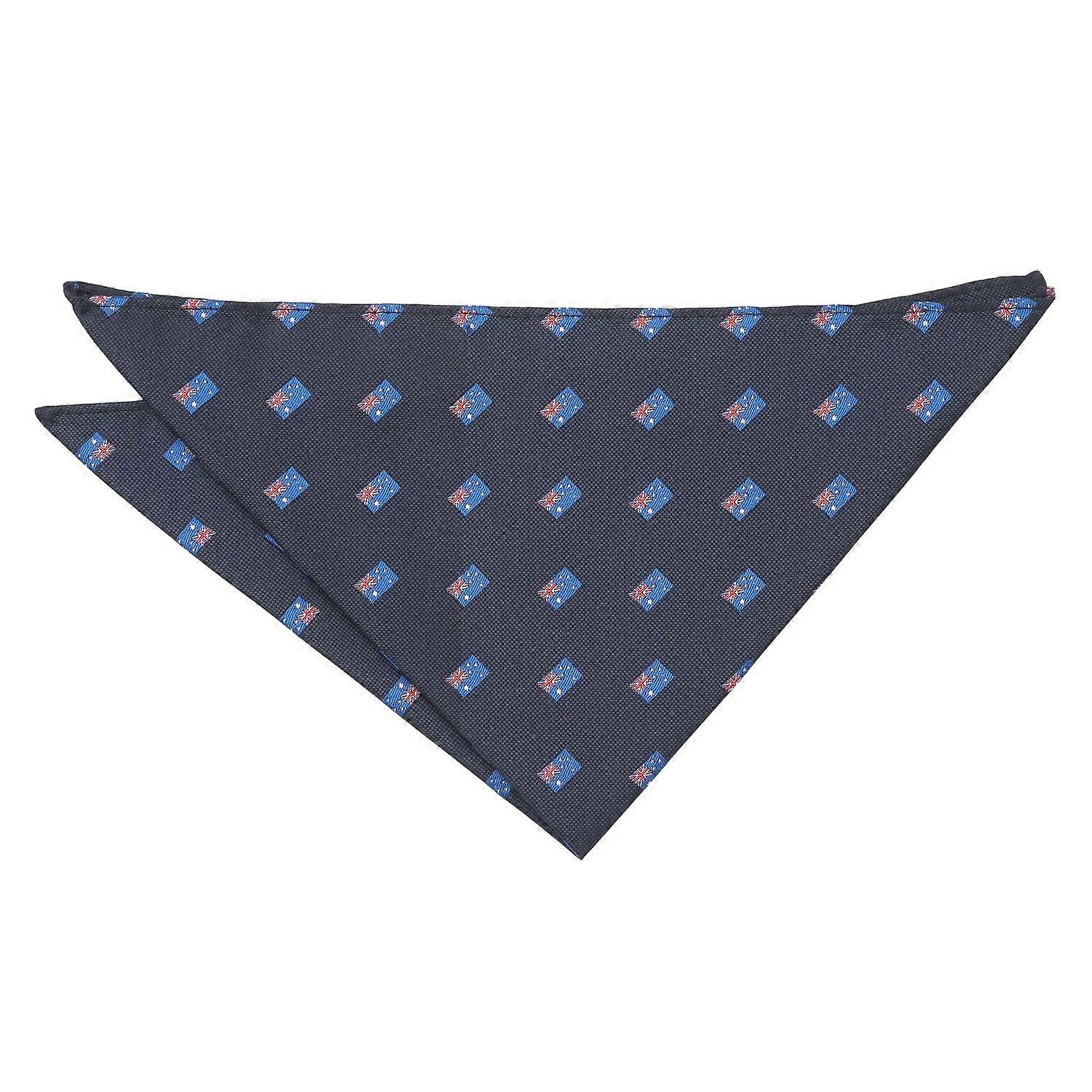 Navy Blue Australian Flag Embroidered Pocket Square