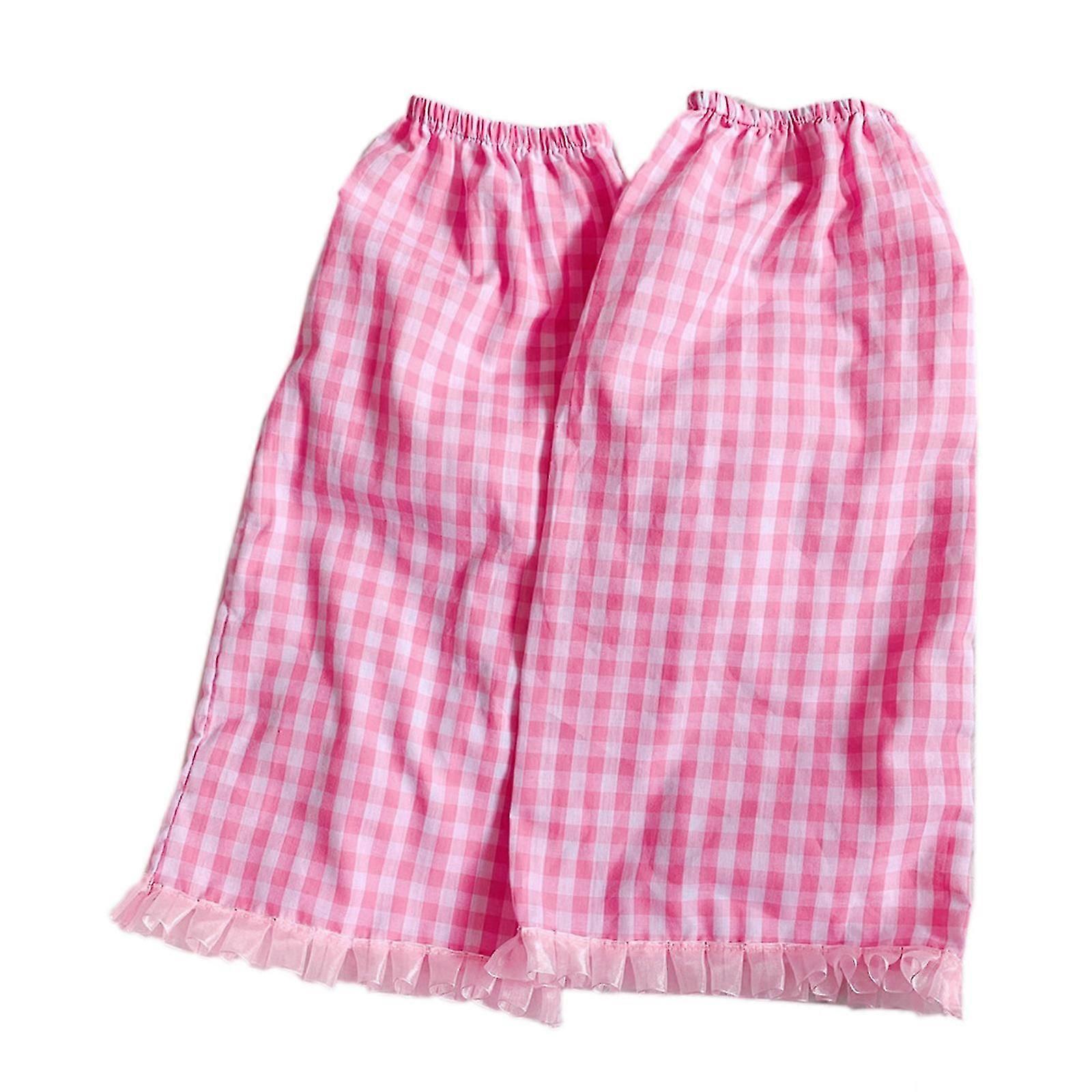 女性 原宿 細いレッグウォーマー ゴシック ピンク チェック柄 フリル レース フットカバー カワイイ スウィート ラブ ハート ルーズ ニーハイ ソックス ラブ セクション