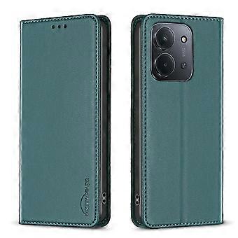TKdaddy Voor Xiaomi Redmi 15C 4G (173 mm) / Xiaomi Redmi 15C 5G Lederen Hoes BINFEN COLOR BF18 Telefoonstandaard Cover met Kaartsleuven Groen