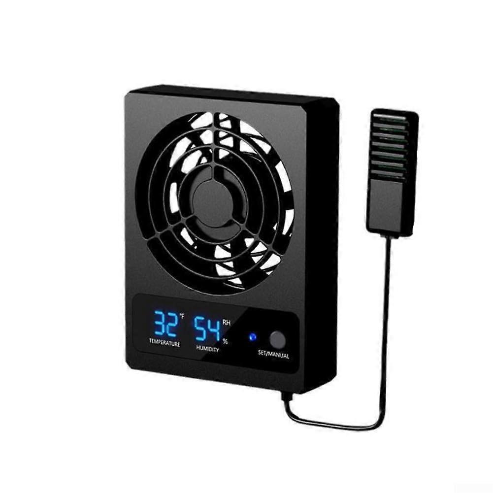 Intelligent Fan with USB Cable for Reptile Tank with LED Display, Reptile Enclosure Ventilation Fan Dehumidifier (Celsius)