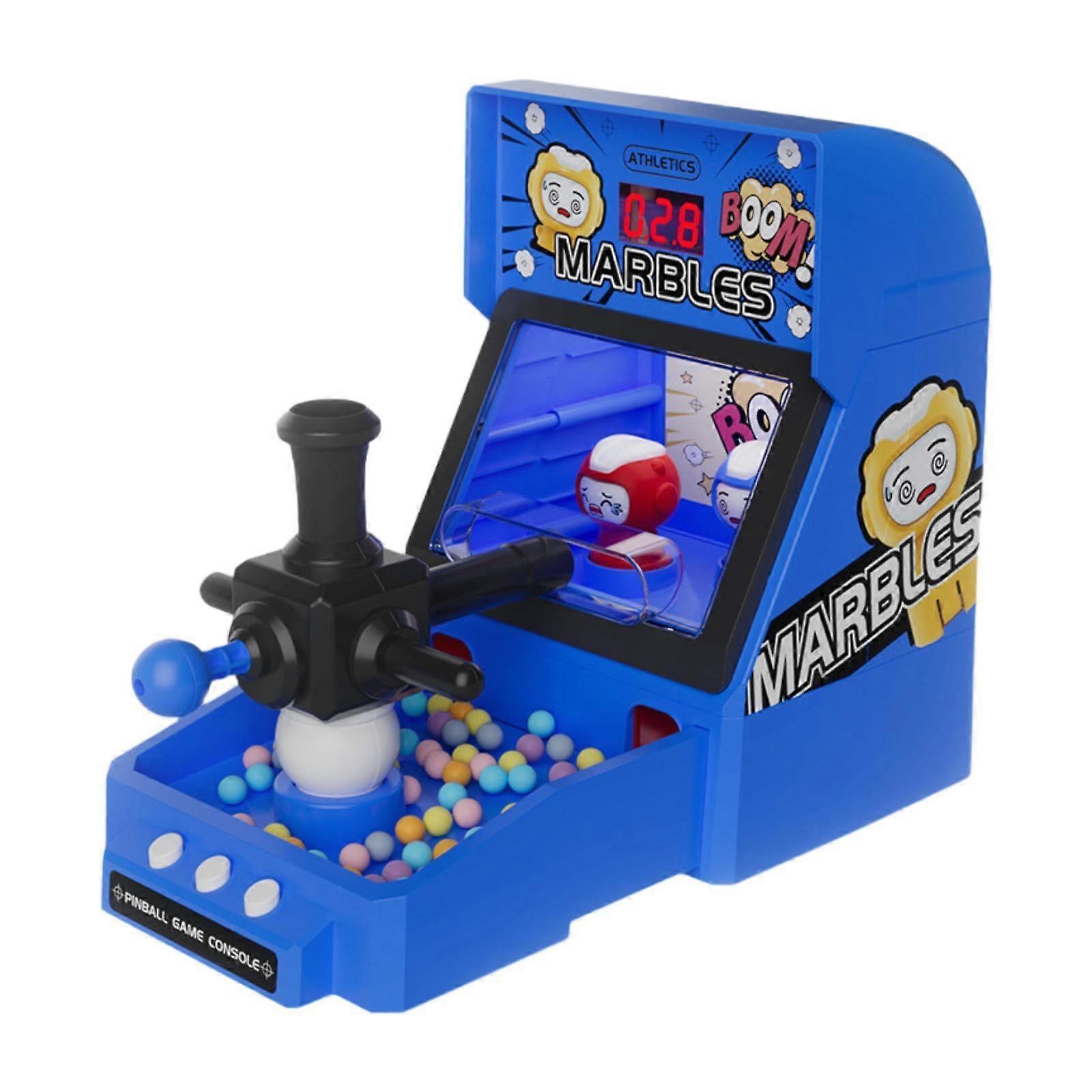 Marble game machine, game gift, interactive board games, pinball machine for brain training for boys and girls aged 4 5 6 years, blue