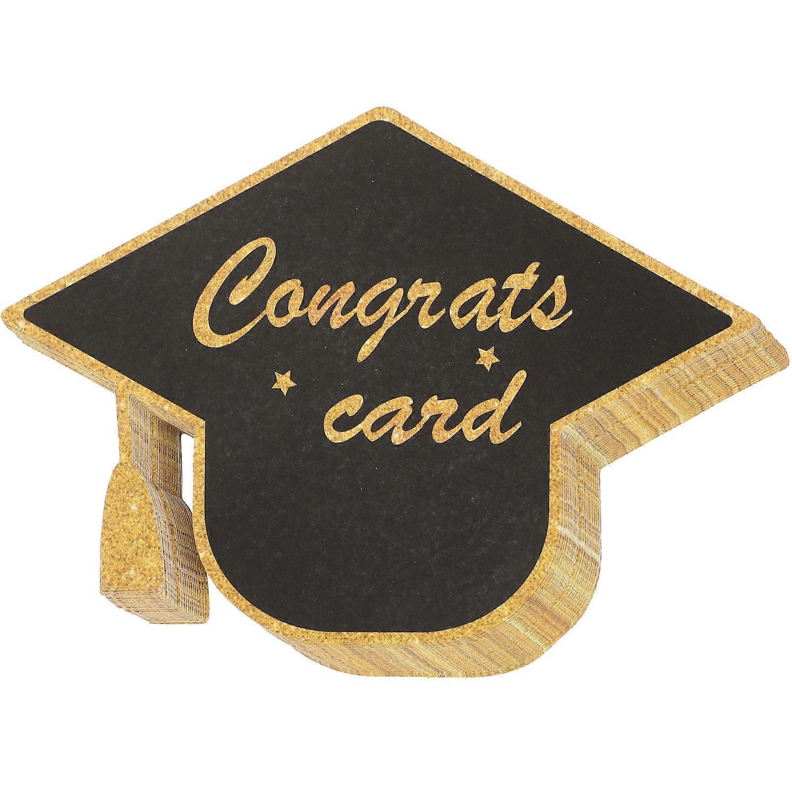 Greeting 30Pcs Black Delicate Cap Shape Graduation Graduates High-End Texture 17.8X12.7CM
