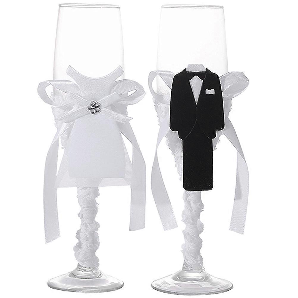 Goblets For Brides And Grooms 2Pcs Ideal For Home Parties With Food-Grade Material Construction