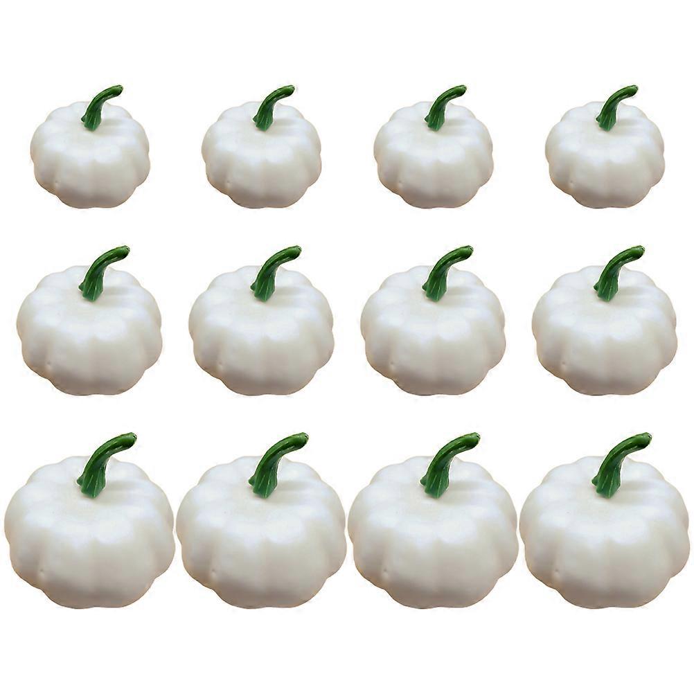 White Artificial Pumpkins Plastic Pumpkins for Party Decorations 12Pcs