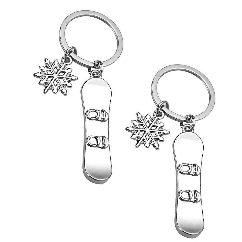 Snowboarding Keychain 2Pcs Creative Sports Theme Decoration Ideal For Any Occasion Skiing Board Shaped Design