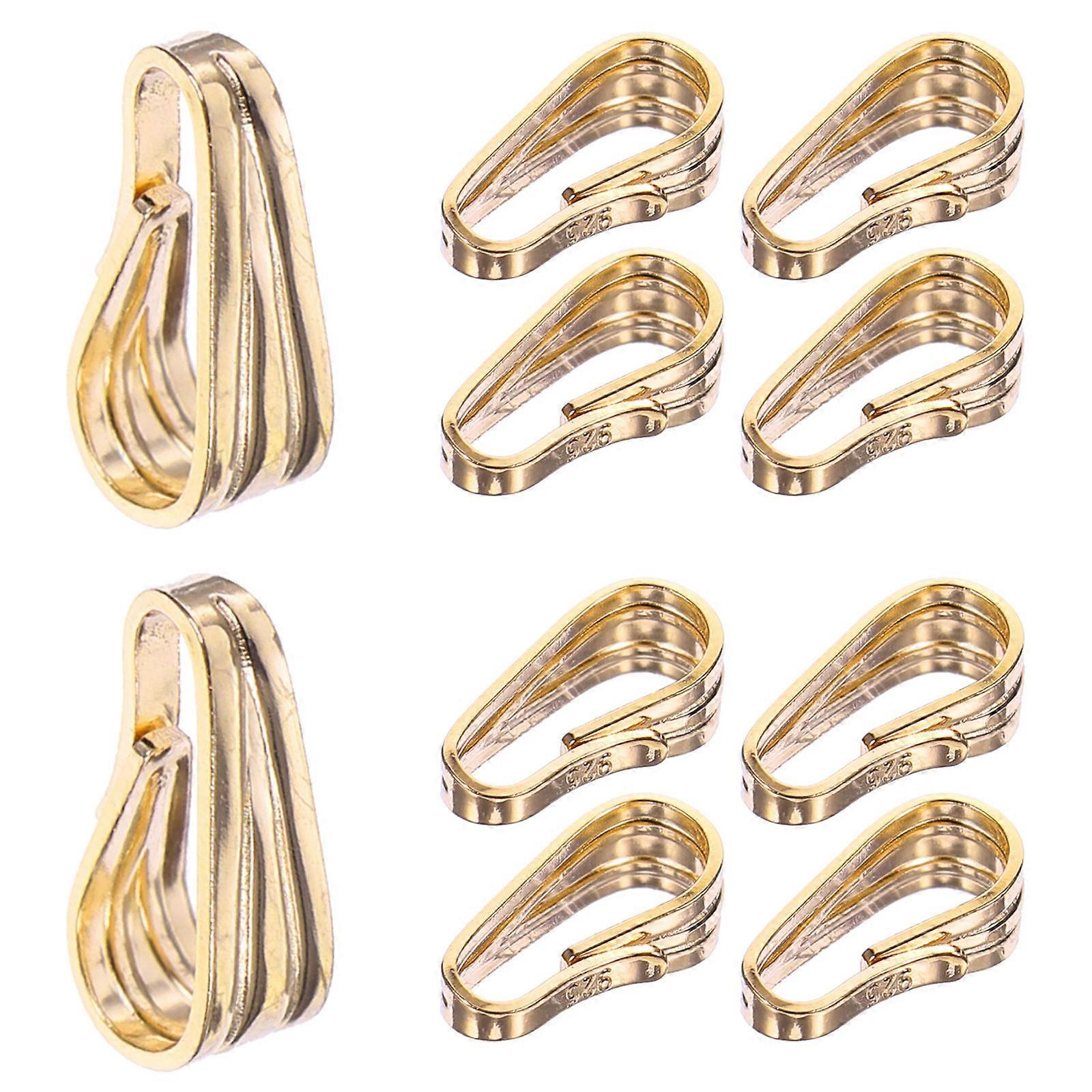 10Pcs Golden DIY Jewelry Making Necklace Pendant Clasps Connecting Buckles Accessories For Craft Lovers
