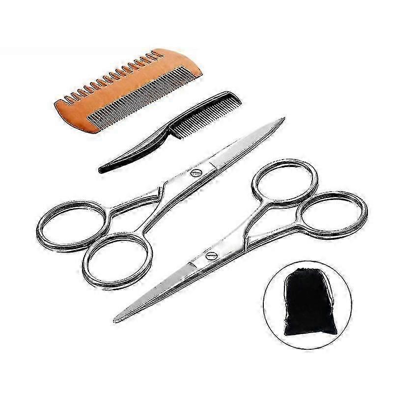 Pieces Beard Trimming Scissors Set, Grooming Scissors For Menwith Storage Bag