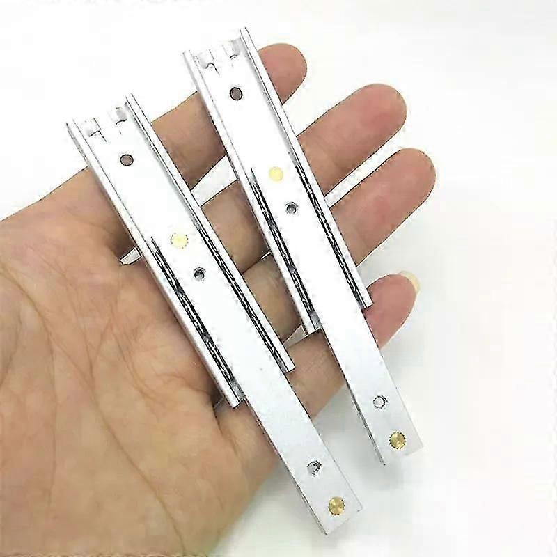Exquisite 2pcs Wide Aluminum Alloy Ball Bearing Drawer Slides Fold Rail For 16mm Drawer 70 100 140 200 250mm Furniture Bearing Slides Rail