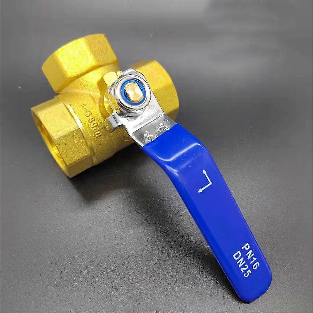 ThreeWay Ball Valve Brass Ball Valve for Water Oil Gas for 20℃≤t ≤120℃ (DN25L Type) DN25 L type