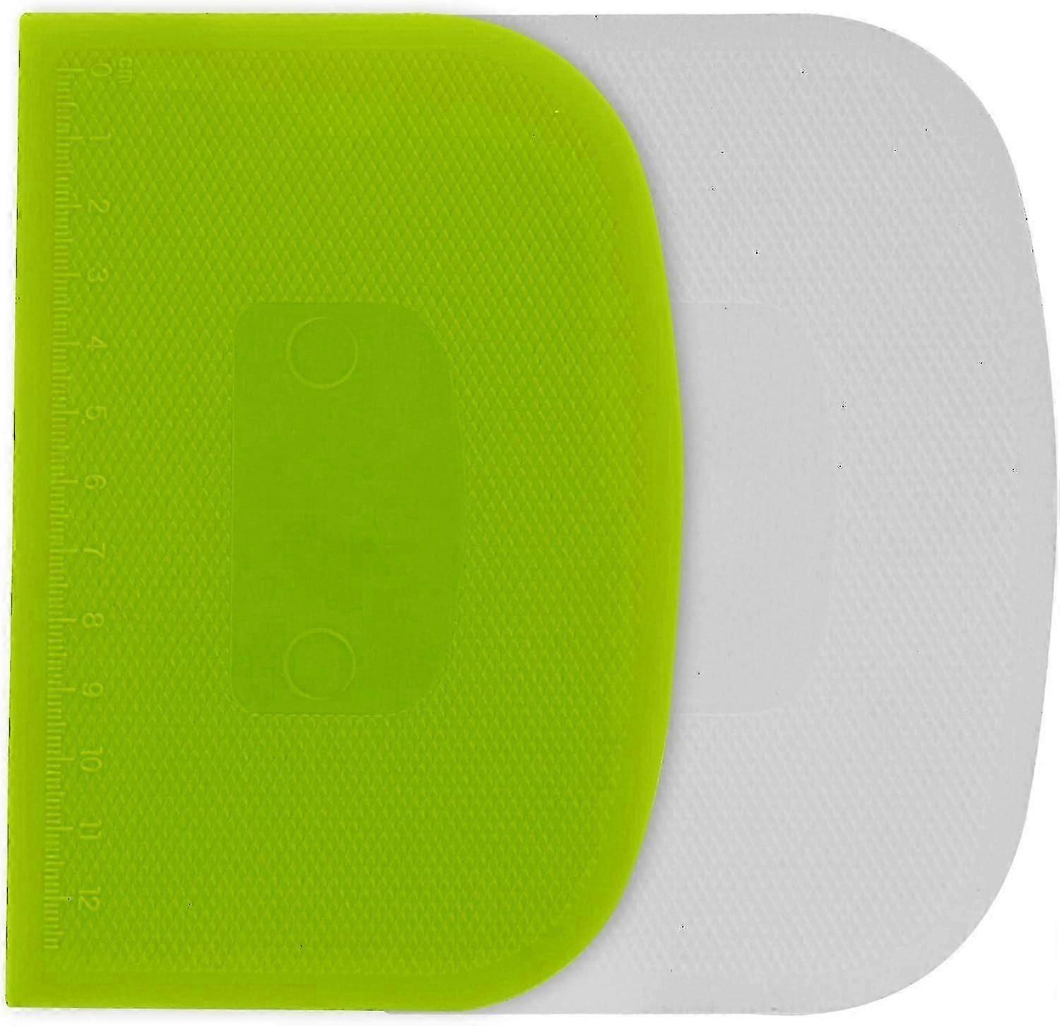 For Dough Scraper Set of 2 - 9.5cmx12cm Food Grade Plastic, Non-Sticky Flexible Dough Cutter for Baking
