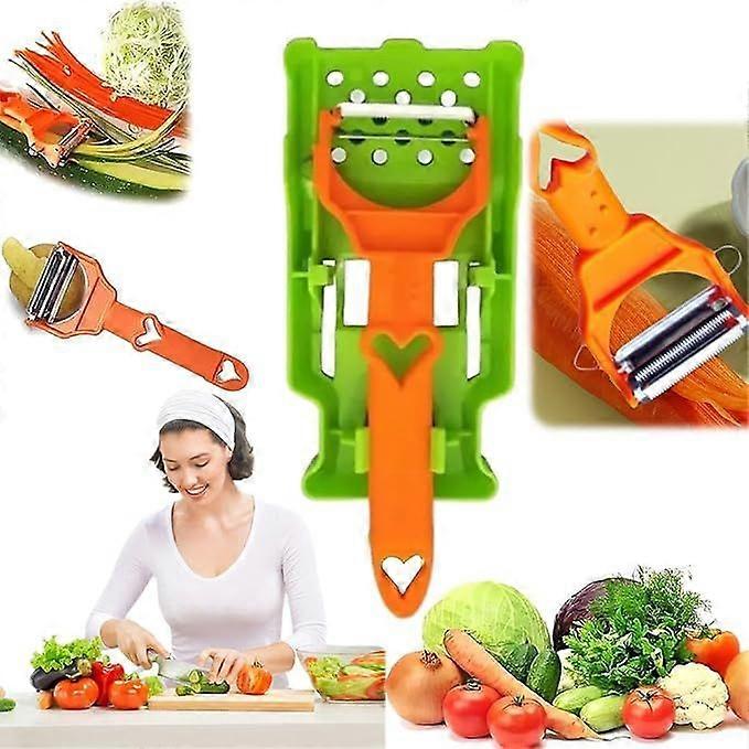 Multifunctional Kitchen Utensils Set, 2 in 1 Multifunctional Shredder and Peeler Set Julienne Cutter Julienne Strips for Potato Carrot Cucumber Kitche